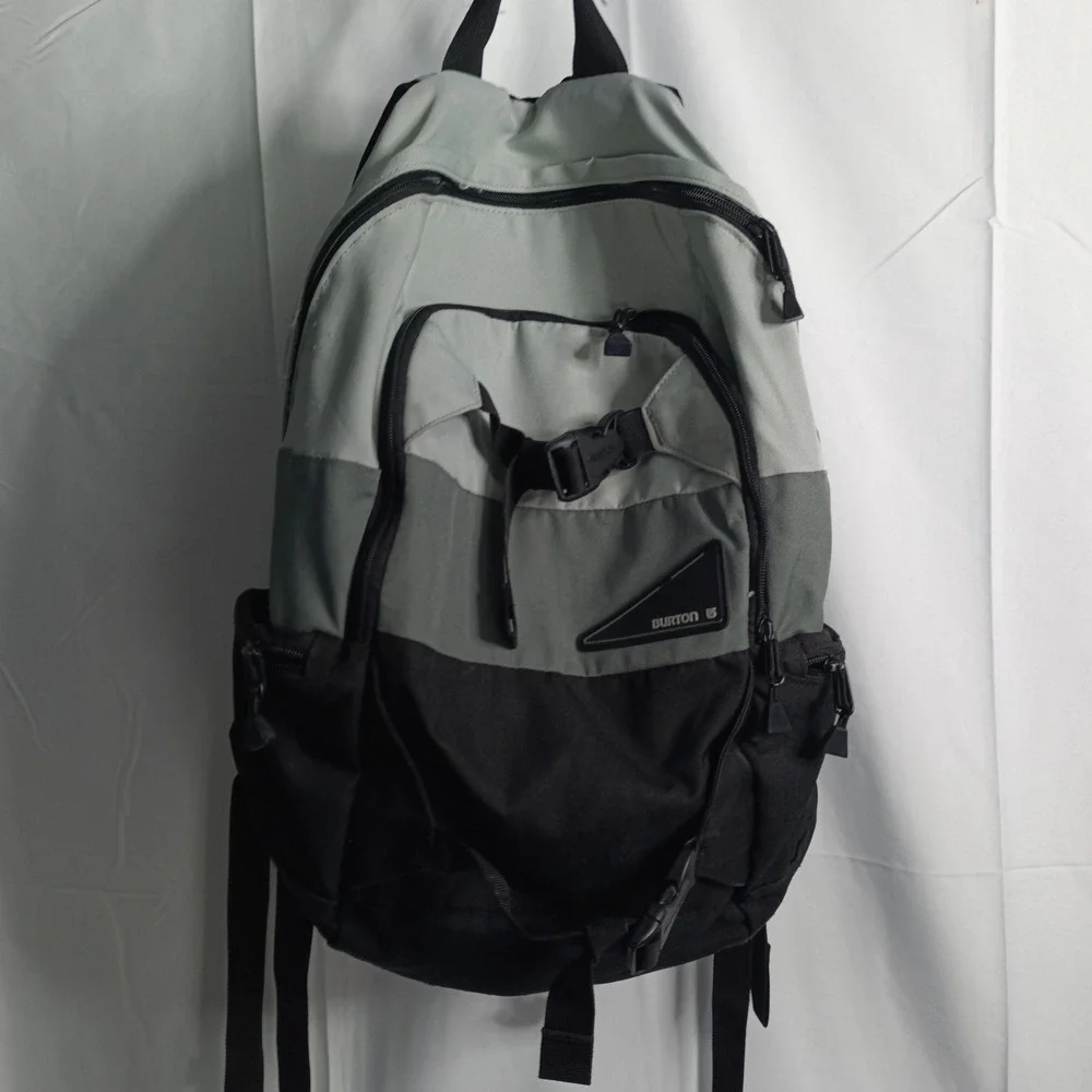 Burton Treble Yell Backpack Gray Black Colorblock Skate School Bag s9